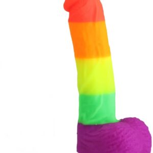 Realistic Penis Shaped Rainbow Suction Cup Dildo